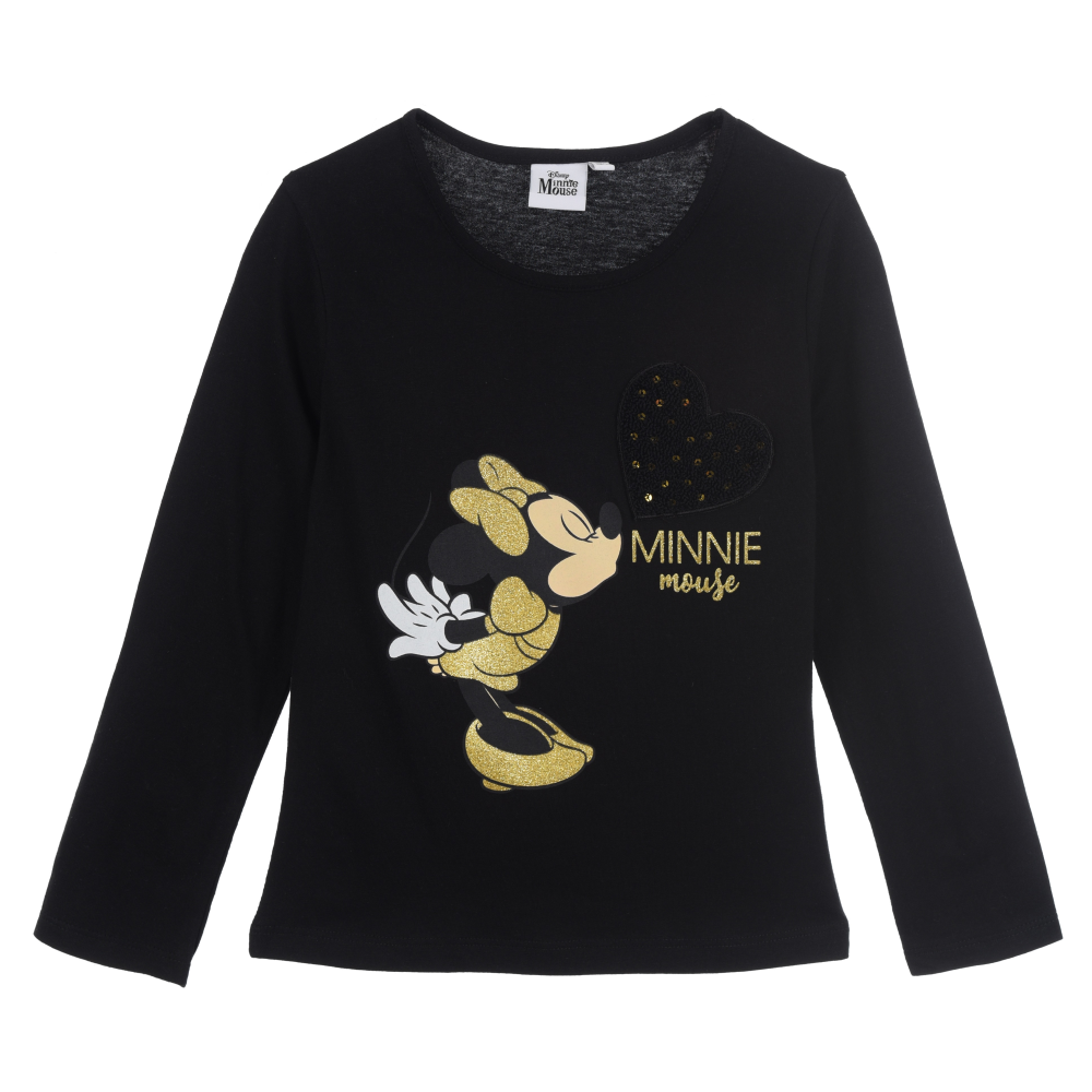 T-Shirt M.l. Minnie Mouse DISNEY Maglietta Bambina Sun City 3/8 Anni - Xh1357nero