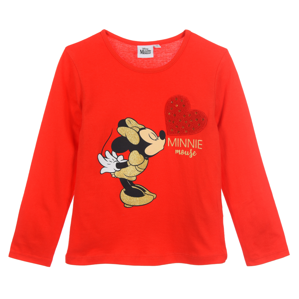 T-Shirt M.l. Minnie Mouse DISNEY Maglietta Bambina Sun City 3/8 Anni - Xh1357rosso