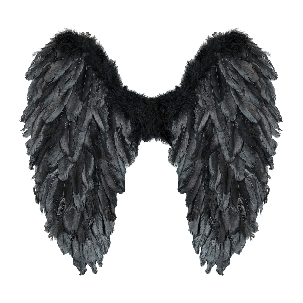 Ali Piumate Nere 50 X 50 CM Accessori Travestimento Costume Carnevale Halloween - 12190