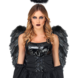Ali Piumate Nere 50 X 50 CM Accessori Travestimento Costume Carnevale Halloween - 12190