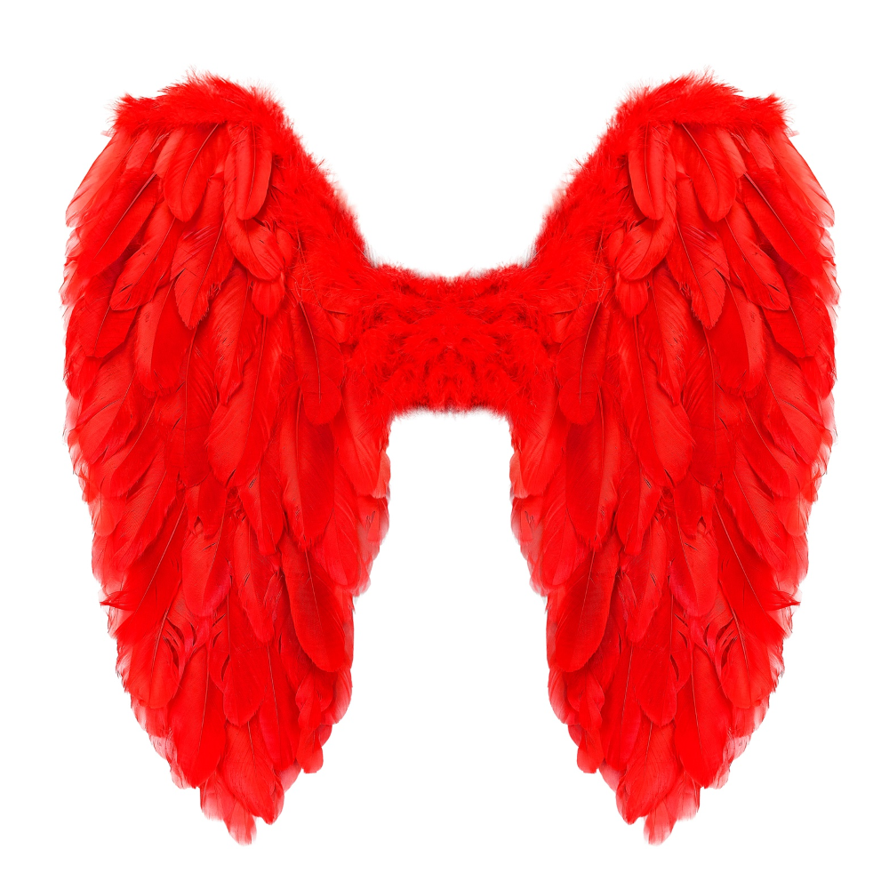 Ali Piumate Rosse 50 X 50 CM Accessori Travestimento Costume Carnevale Halloween - 12192