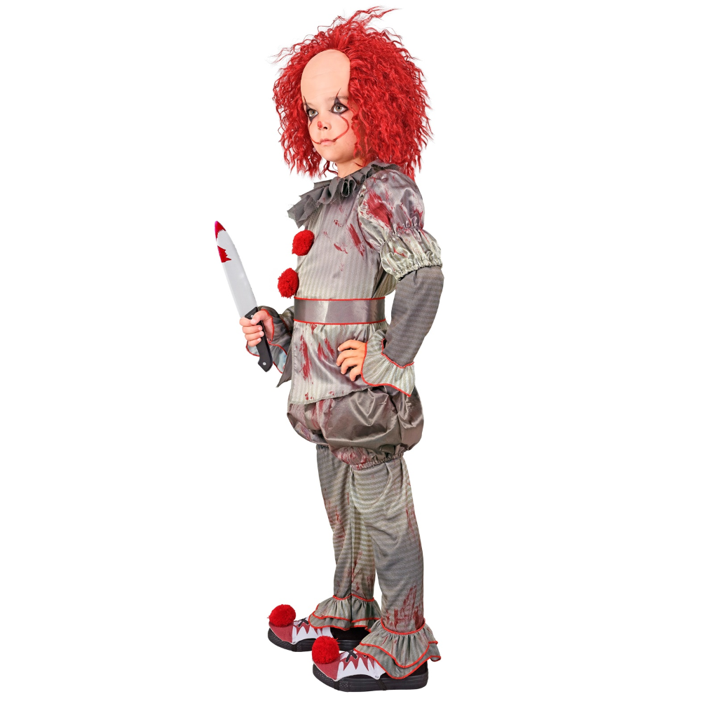 Vestito Carnevale Killer Clown Travestimento Costume per Halloween da Bambino - 1645