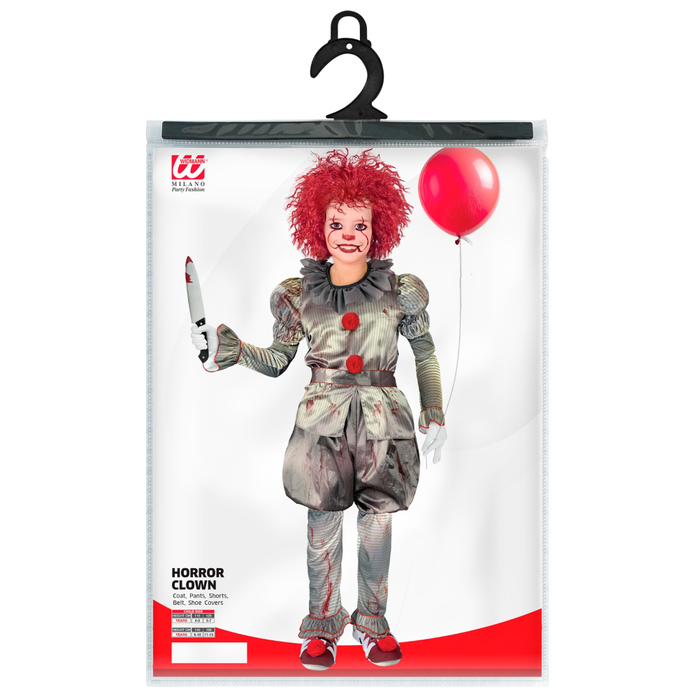 Vestito Carnevale Killer Clown Travestimento Costume per Halloween da Bambino - 1645
