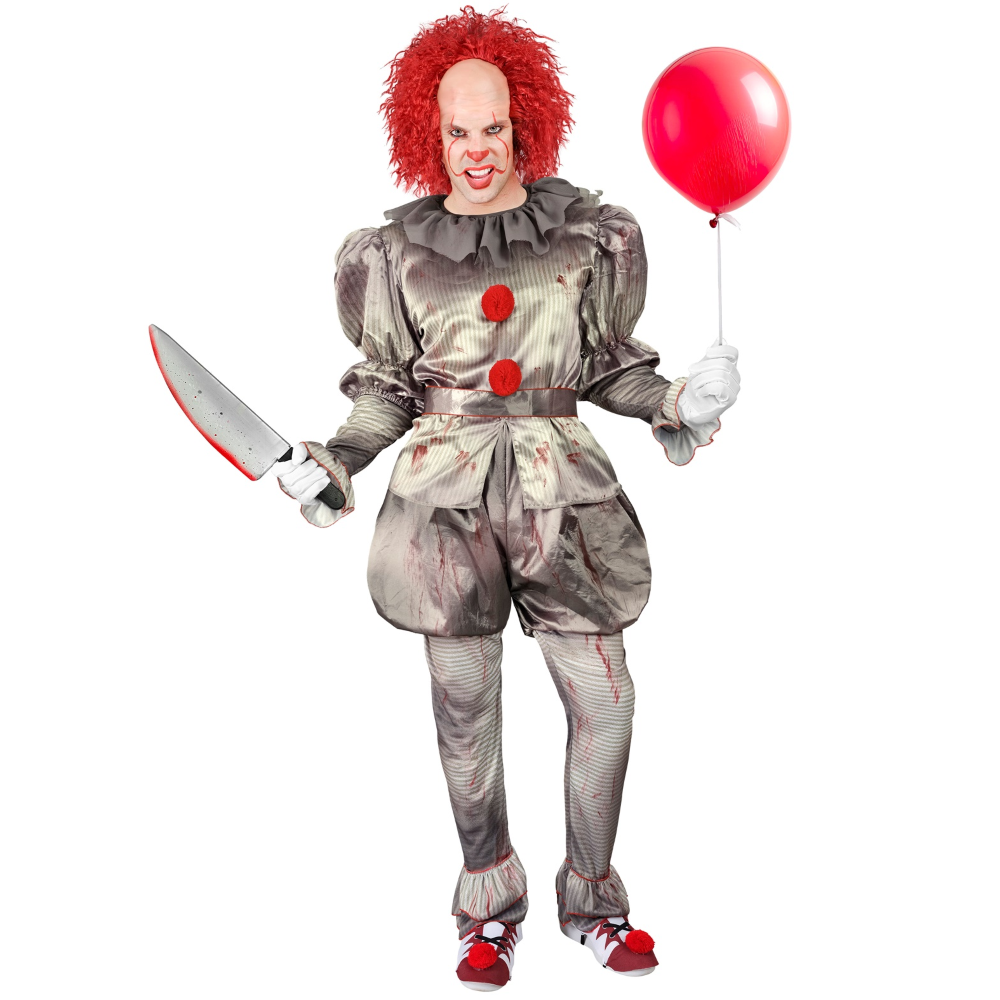 Vestito Carnevale Killer Clown Travestimento Costume Halloween Adulto - 1647