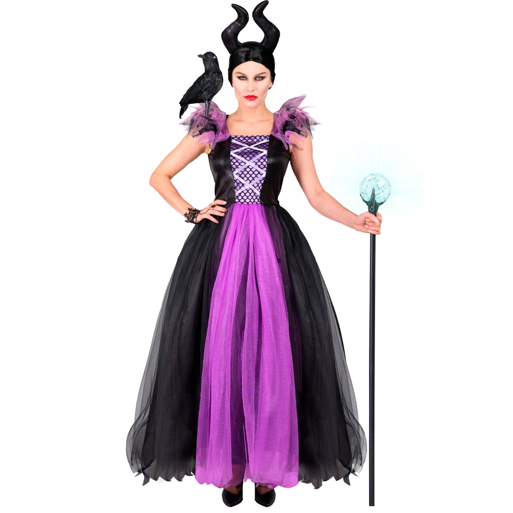 Vestito Carnevale Malefica Travestimento Costume Halloween Adulto - 7024