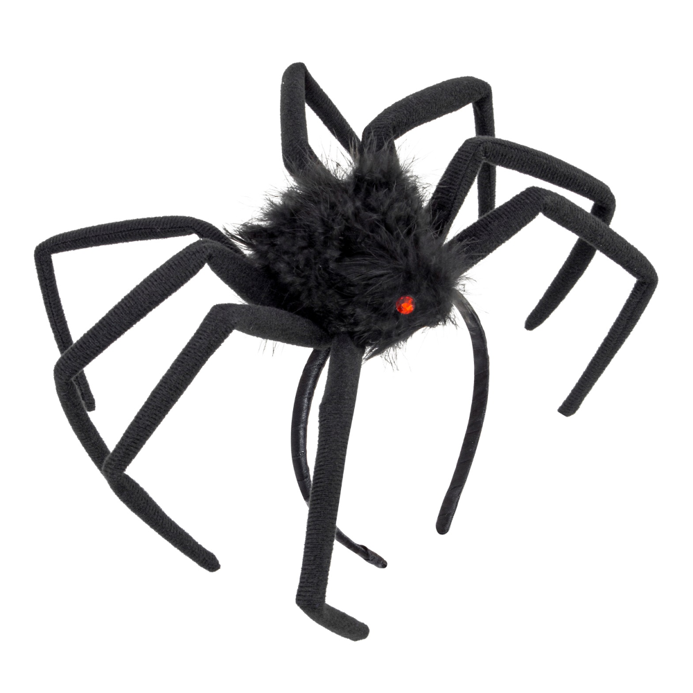 Cerchietto Copricapo Ragno Peloso Modellabile 50 CM Accessori per Abito Vestito Travestimento Carnevale Halloween - 8262x