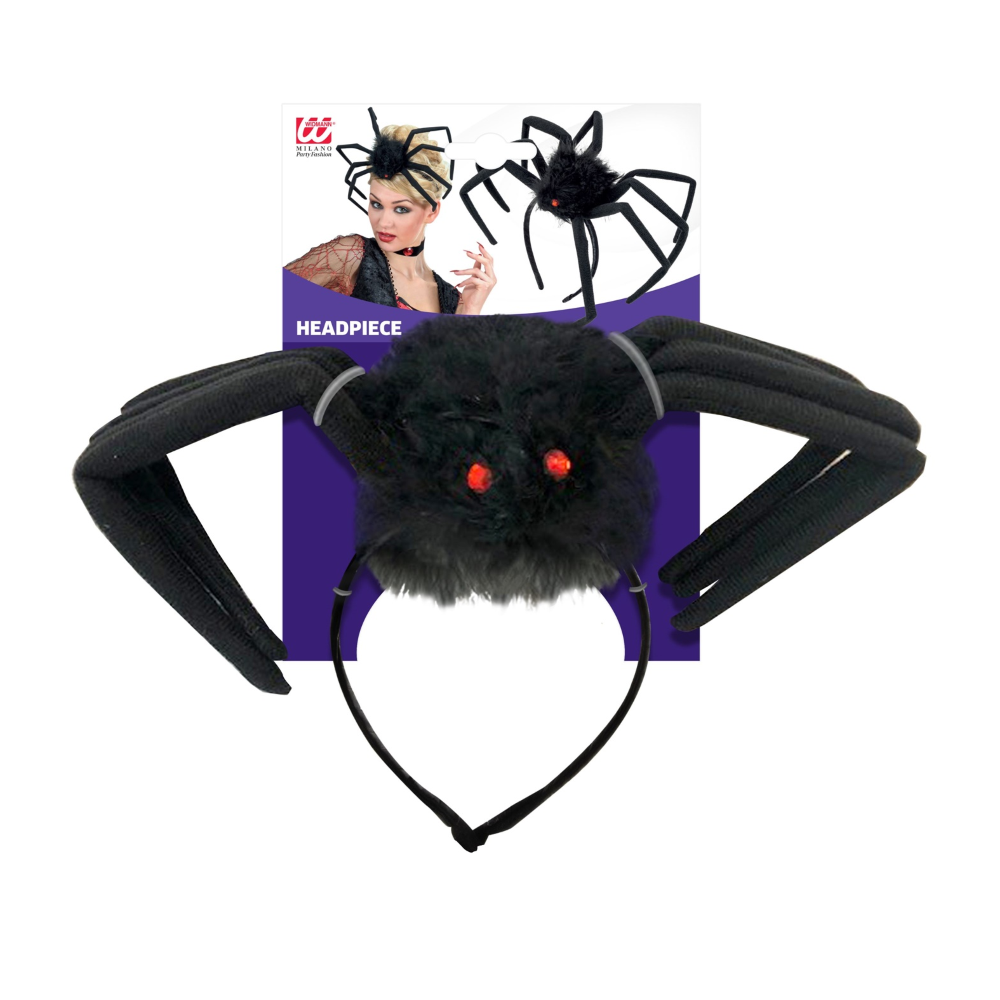 Cerchietto Copricapo Ragno Peloso Modellabile 50 CM Accessori per Abito Vestito Travestimento Carnevale Halloween - 8262x