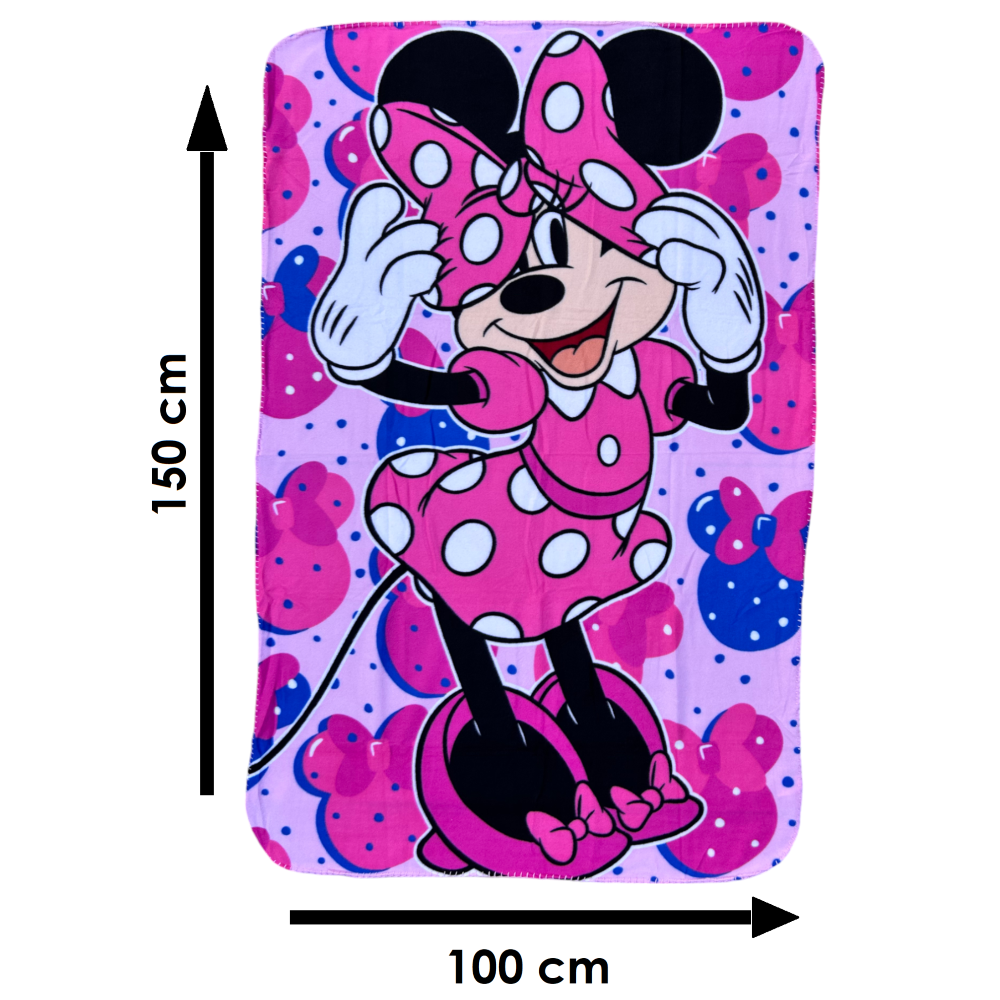 Plaid in Pile Minnie DISNEY Coperta in Morbido Poliestere 100 X 150 CM 210 Gsm - Min-1427