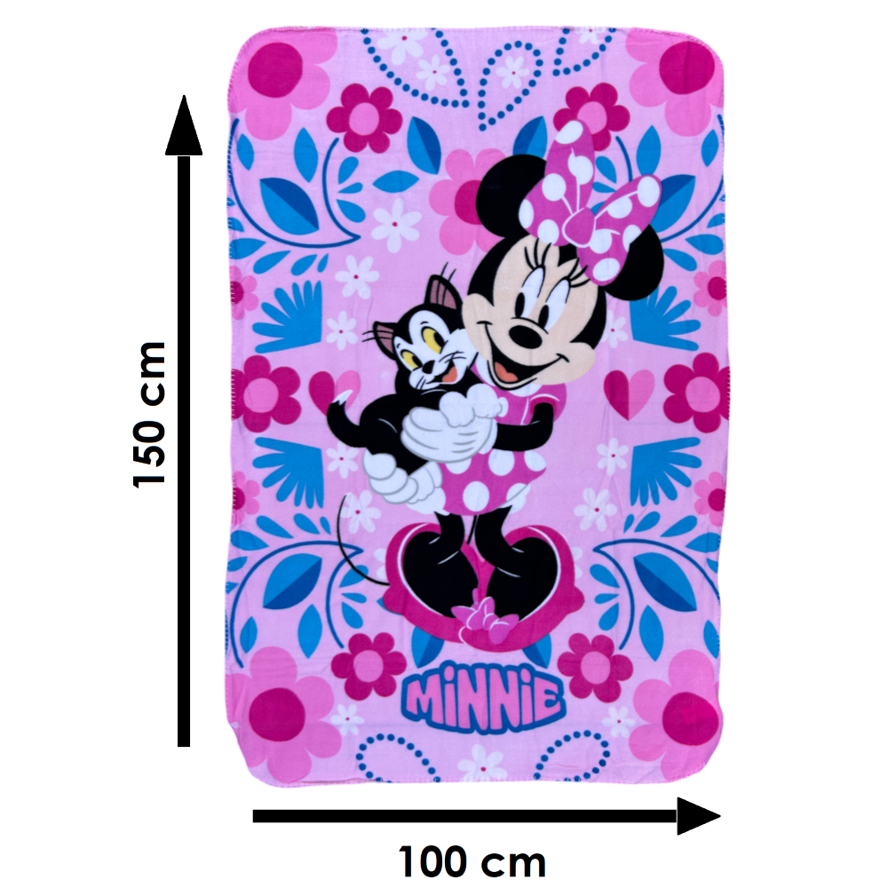 Plaid in Pile Minnie Figaro DISNEY Coperta in Morbido Poliestere 100 X 150 CM 210 Gsm - Min-1430