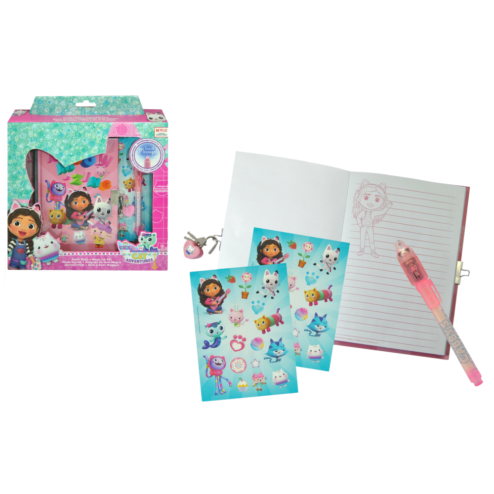Diario Segreto con Lucchetto Gabby's Dollhouse + Accessori in Confezione Regalo - Gd00038
