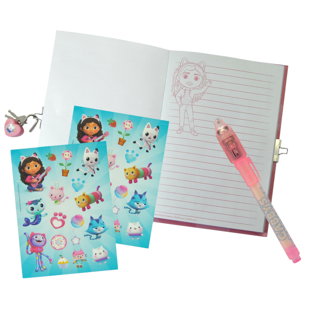 Diario Segreto con Lucchetto Gabby's Dollhouse + Accessori in Confezione Regalo - Gd00038