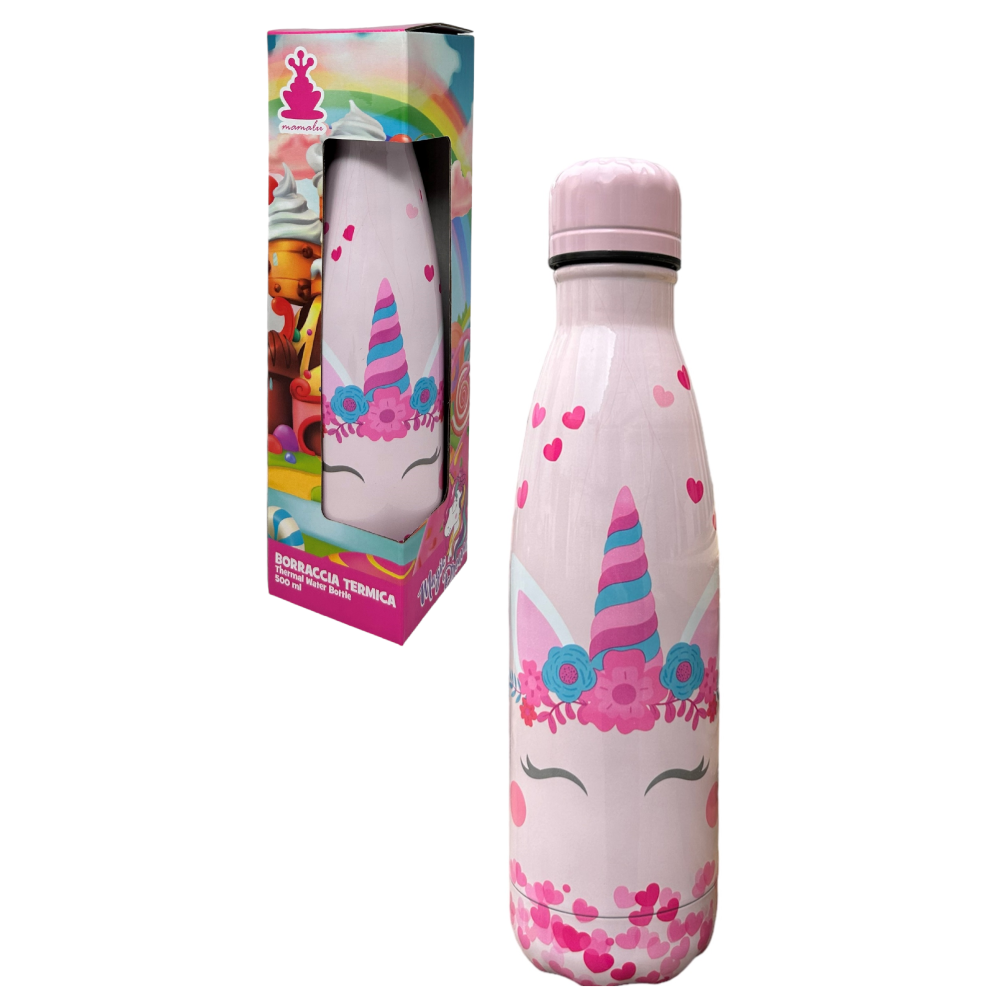 Bottiglia Termica in Acciaio Inossidabile Unicorno con Tappo Svitabile 500 Ml - X07883te/1