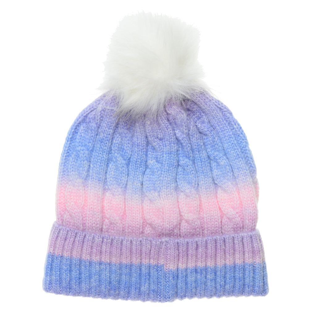 Cappello con Pom Pon Barbie Accessorio Invernale per Bambini 100% Acrilico - Xh4146viola