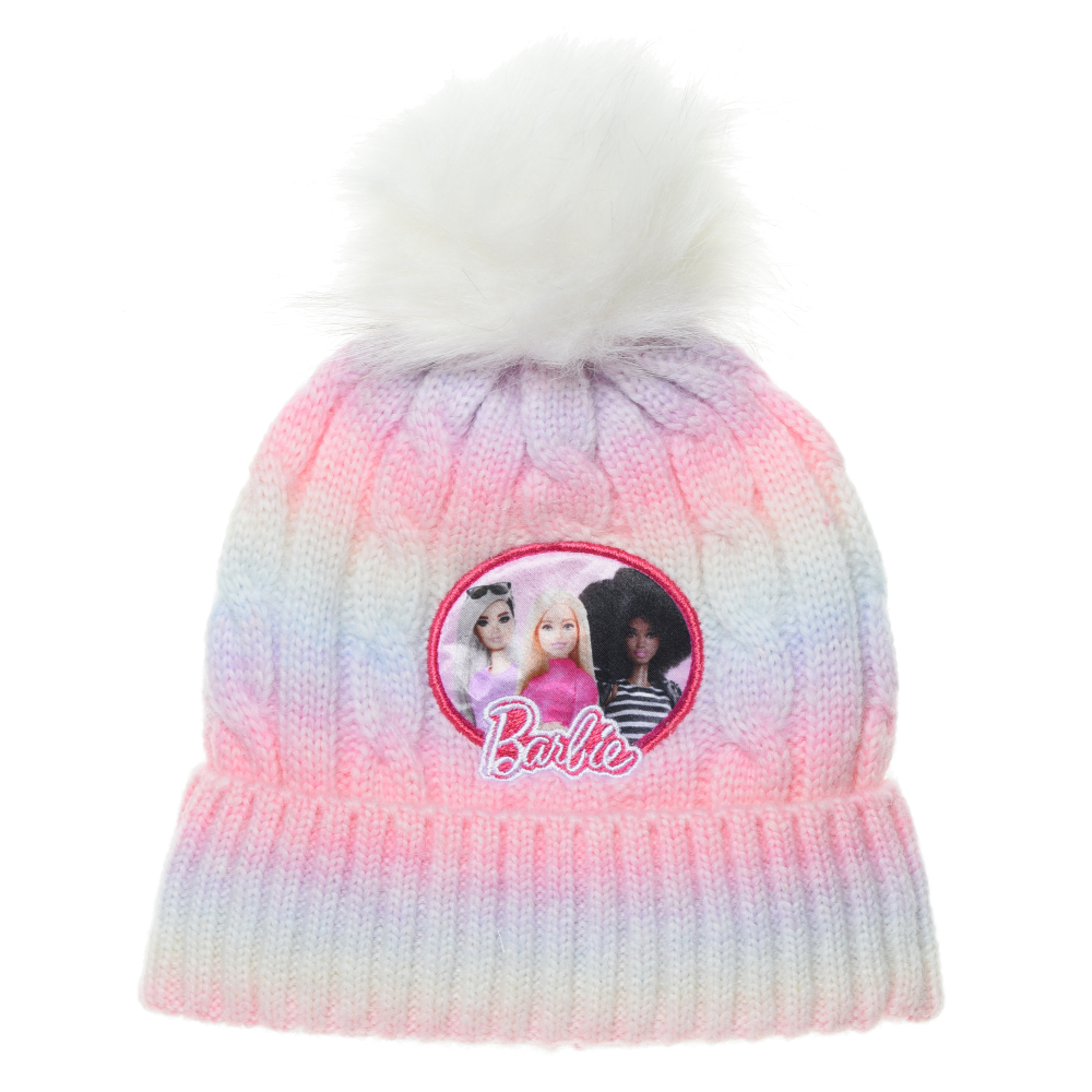 Cappello con Pom Pon Barbie Accessorio Invernale per Bambini 100% Acrilico - Xh4146rosa