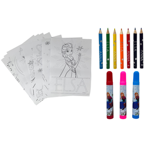 Cubo Cancelleria Frozen DISNEY Confezione 25 Pezzi Kit per Disegnare e Colorare - Fr0583