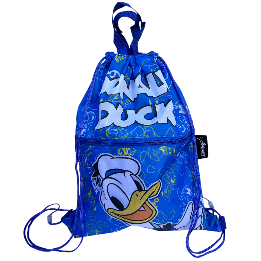 Sacca Paperino DISNEY con Chiusura a Coulisse Tasca Frontale Borsa Tempo Libero Palestra Cm. 44x34 - 673351