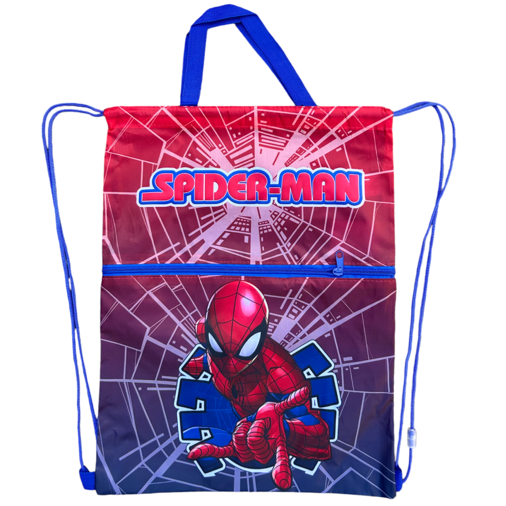 Sacca Spiderman MARVEL con Chiusura a Coulisse Tasca Frontale Borsa Tempo Libero Palestra Cm. 44x34 - 673382