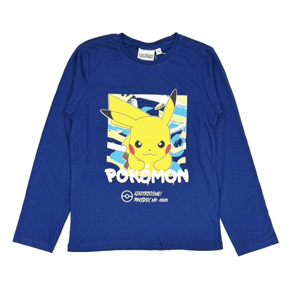 T-Shirt M.l. Pikachu Bambino Ragazzo Sun City 6/12 Anni - Xh60464blu