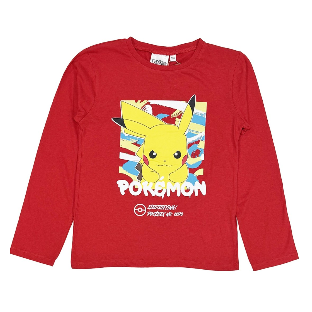 T-Shirt M.l. Pikachu Bambino Ragazzo Sun City 6/12 Anni - Xh60464rosso