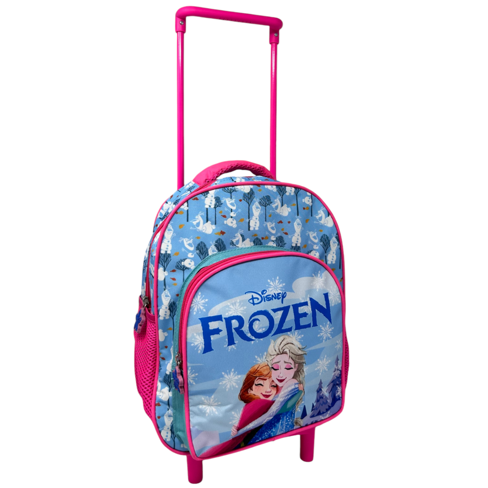 Zaino Asilo Trolley Frozen DISNEY con Tasca Frontale 30 Cm. Manico Allungabile - 673115