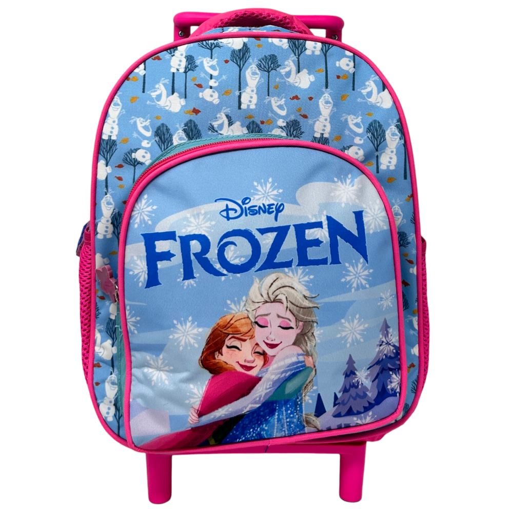 Zaino Asilo Trolley Frozen DISNEY con Tasca Frontale 30 Cm. Manico Allungabile - 673115