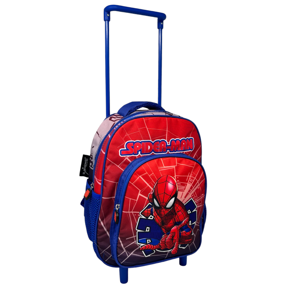 Zaino Asilo Trolley Spiderman MARVEL con Tasca Frontale 30 Cm. Manico Allungabile - 673085