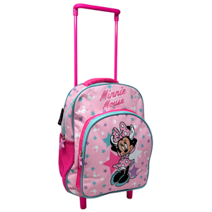 Zaino Asilo Trolley Minnie Mouse DISNEY con Tasca Frontale 30 Cm. Manico Allungabile - 673122