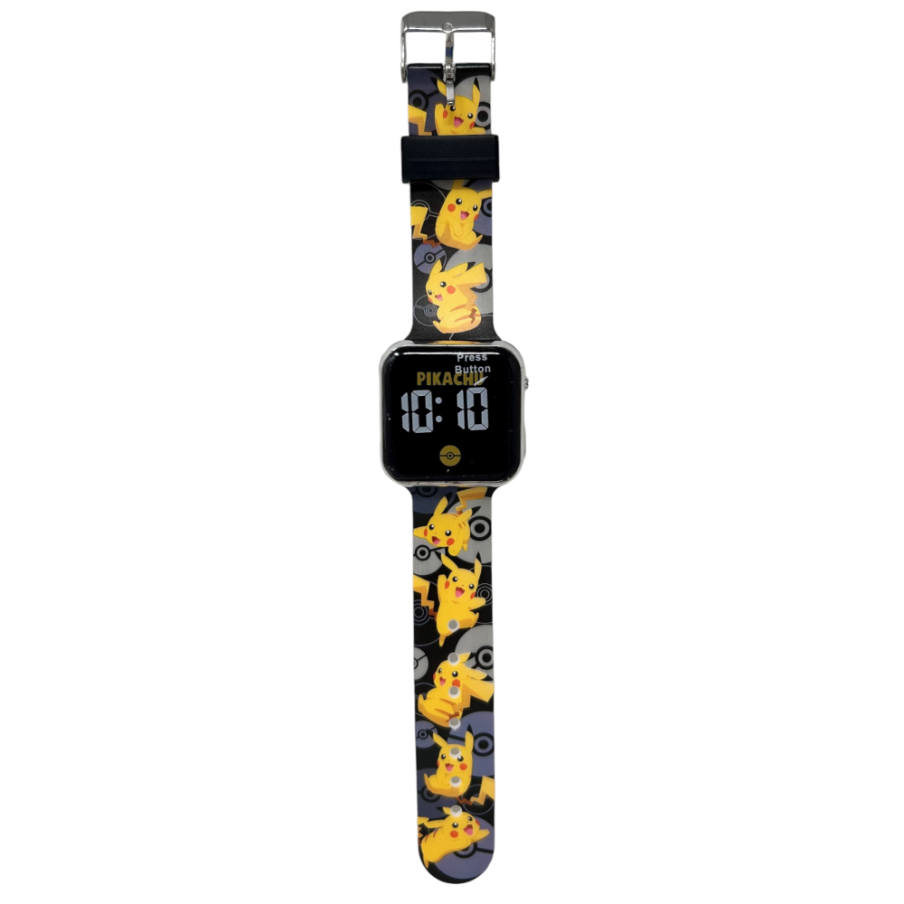 Orologio a LED Pikachu Pokémon da Polso Digitale con Cinturino Silicone - Pok4402