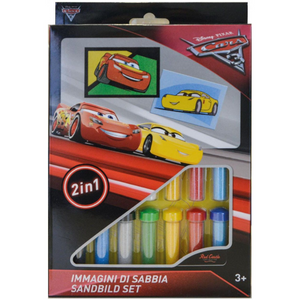 Set Gioco Cars Saetta Mcqueen DISNEY Bambino Immagini di Sabbia 2 in 1 Immagini da Colorare con Sabbia Colorata - Ds-28