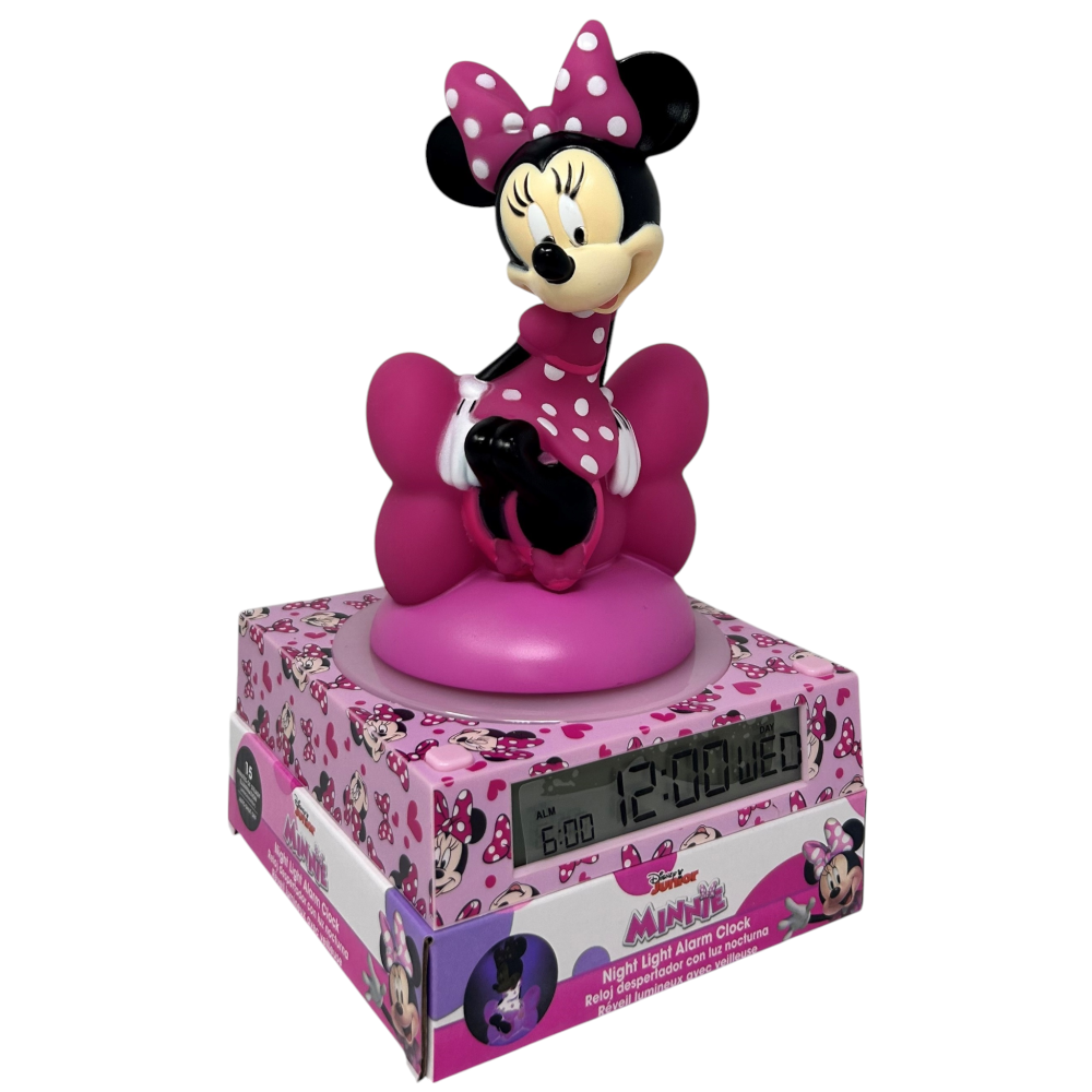 Lampada 3d Minnie Mouse DISNEY da Comodino Luce Notturna LED Sveglia Digitale - Mn4500