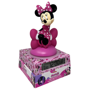 Lampada 3d Minnie Mouse DISNEY da Comodino Luce Notturna LED Sveglia Digitale - Mn4500