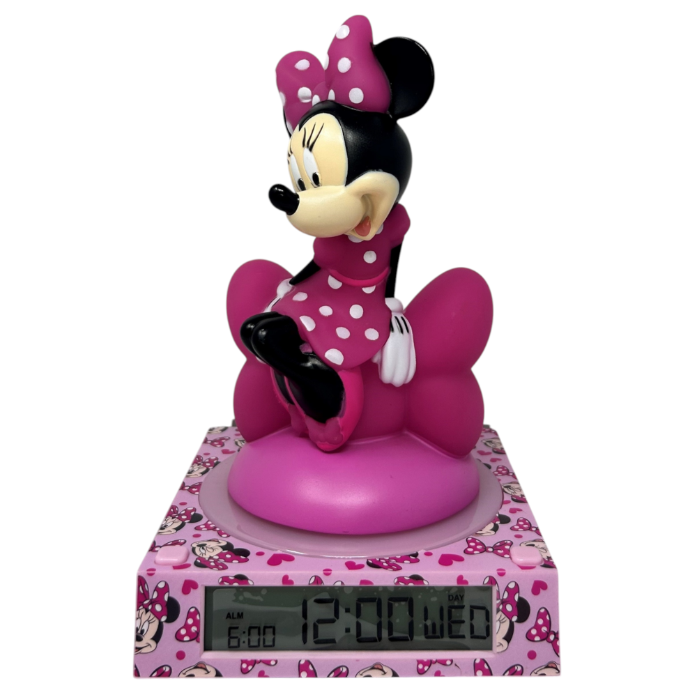 Lampada 3d Minnie Mouse DISNEY da Comodino Luce Notturna LED Sveglia Digitale - Mn4500