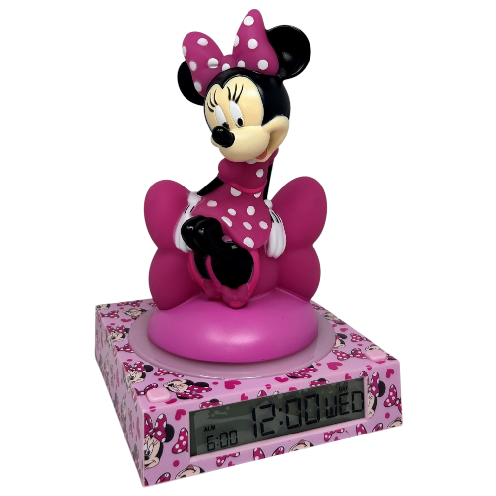 Lampada 3d Minnie Mouse DISNEY da Comodino Luce Notturna LED Sveglia Digitale - Mn4500