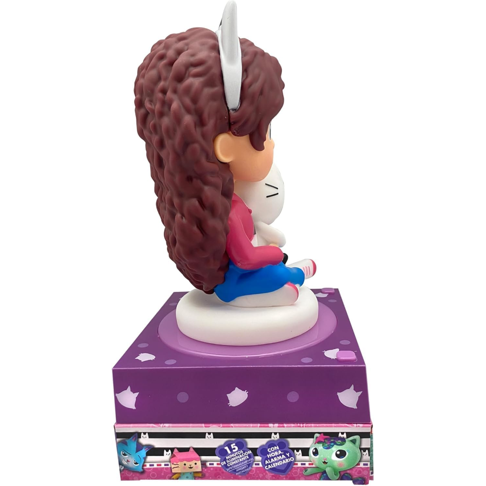 Lampada 3d Gabby's Dollhouse da Comodino Luce Notturna LED Sveglia Digitale - Gd00095