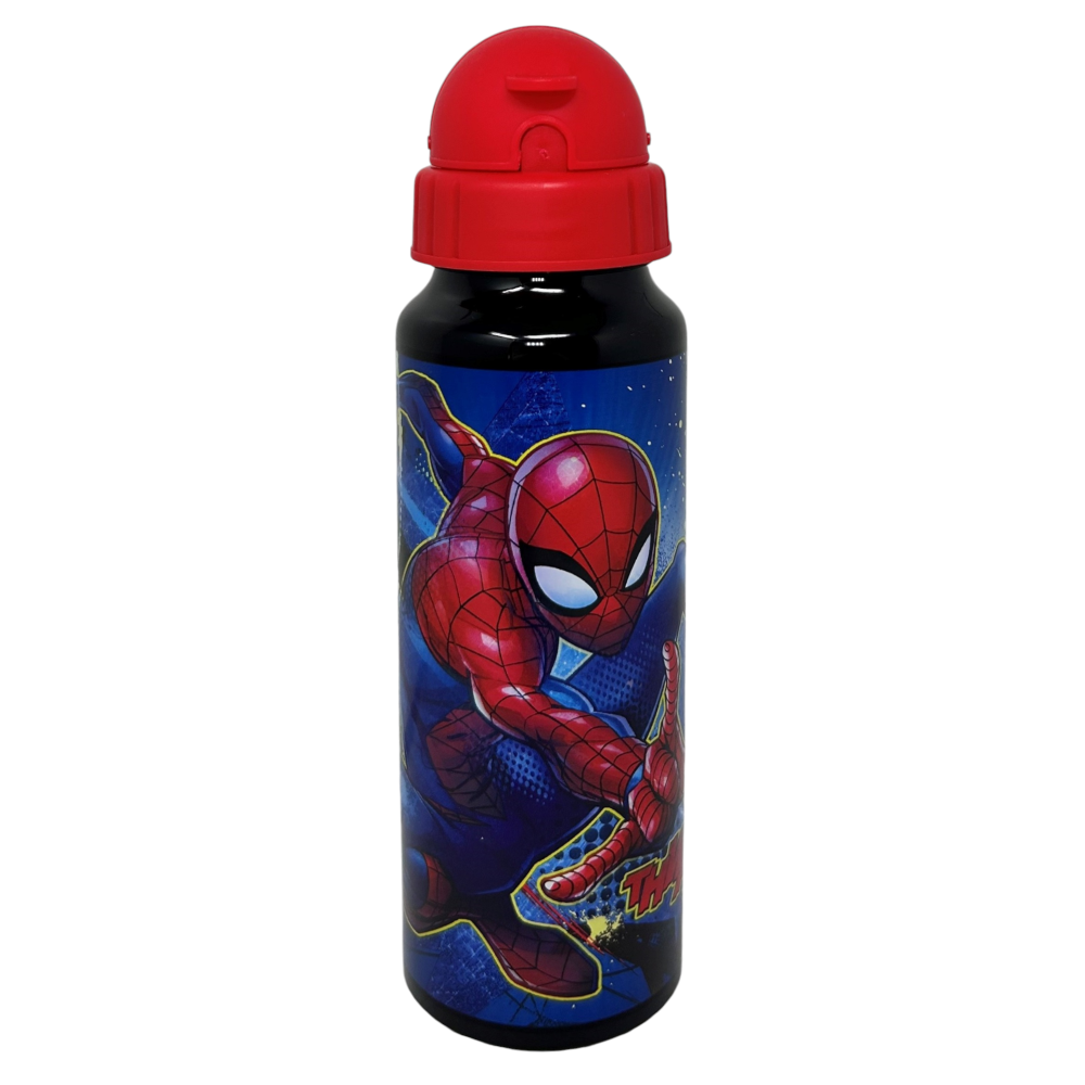 Borraccia in Alluminio con Cannuccia Spiderman MARVEL Bottiglia per Bambini 550 Ml - M09510mc/r