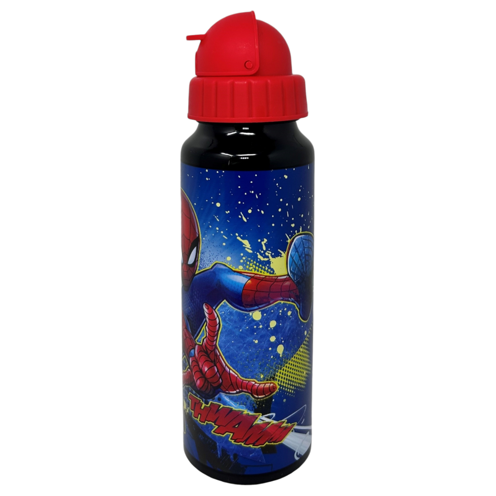 Borraccia in Alluminio con Cannuccia Spiderman MARVEL Bottiglia per Bambini 550 Ml - M09510mc/r