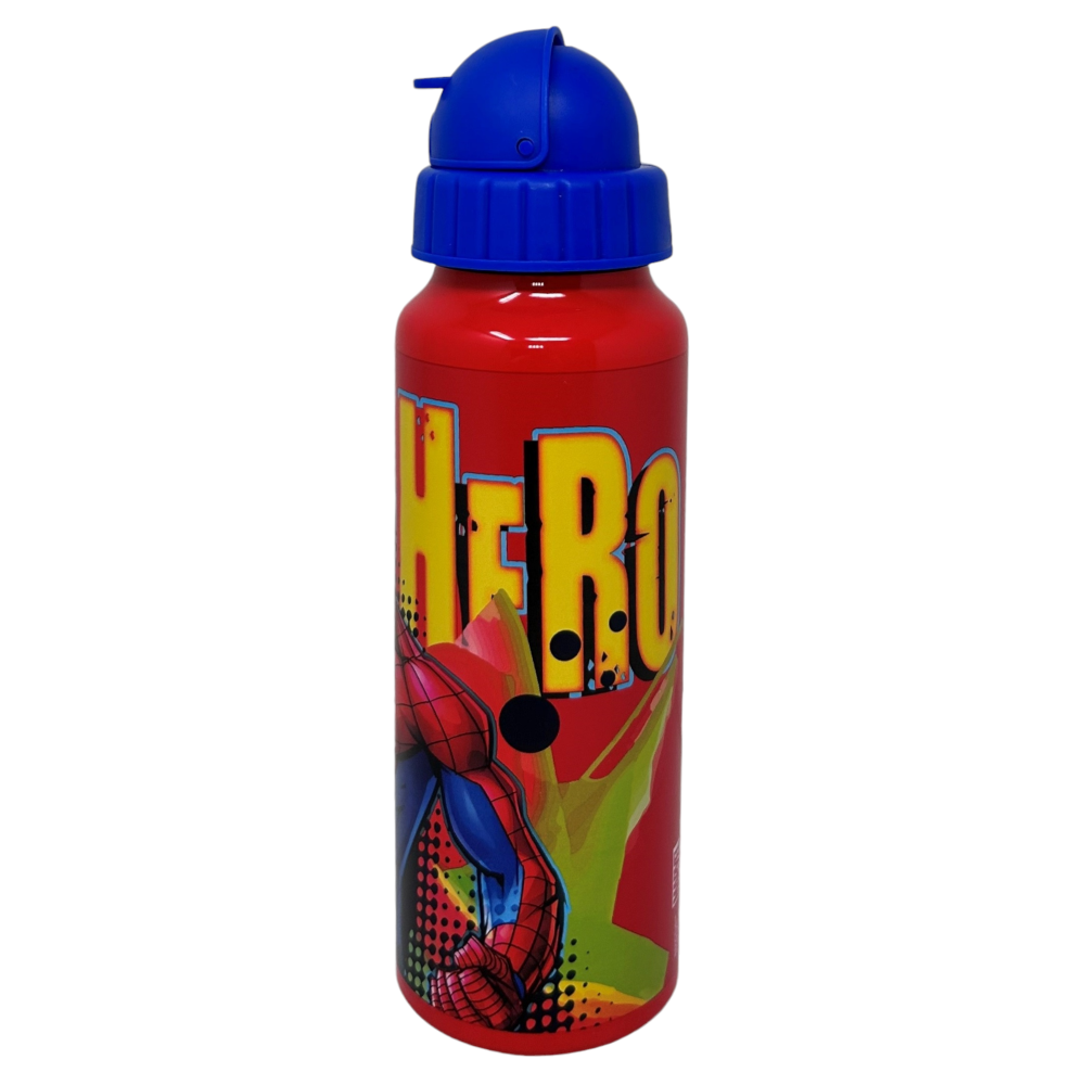 Borraccia in Alluminio con Cannuccia Spiderman MARVEL Bottiglia per Bambini 550 Ml - M09510mc/b