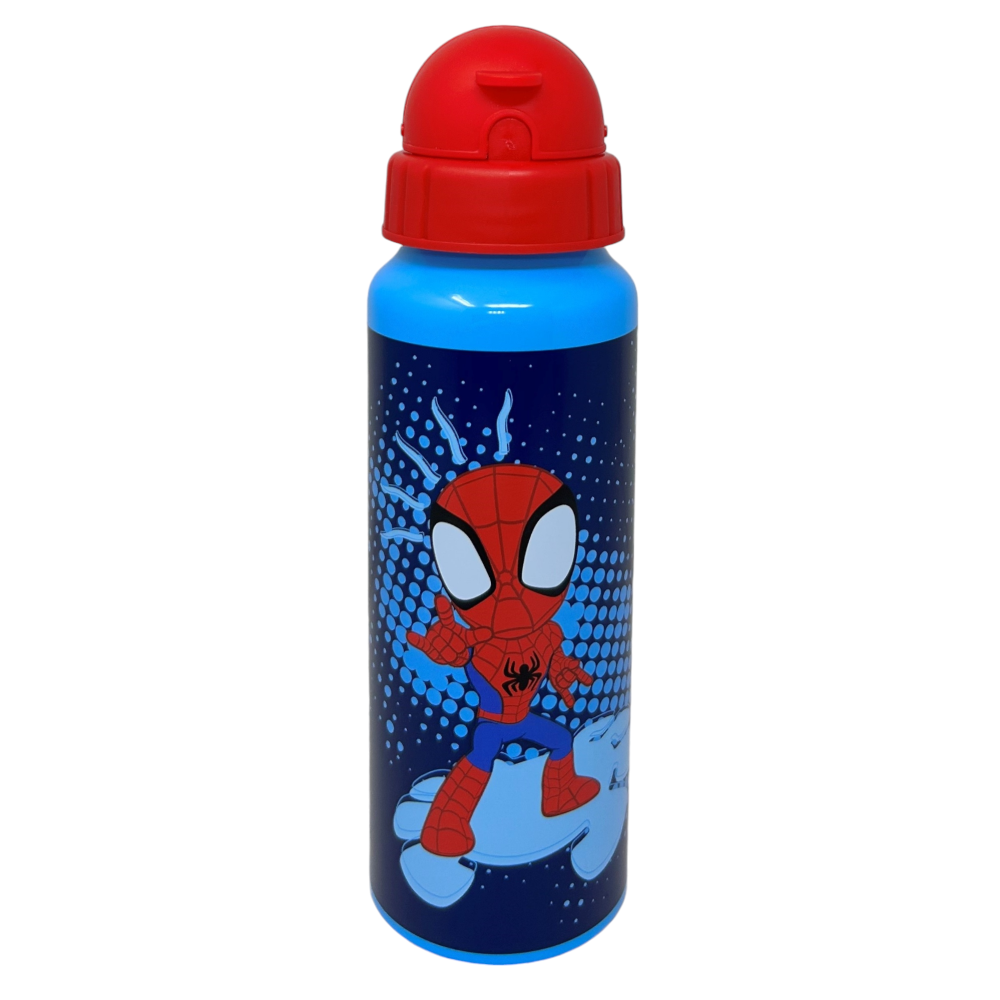 Borraccia in Alluminio con Cannuccia Spidey MARVEL Bottiglia per Bambini 550 Ml - M09509mc/r