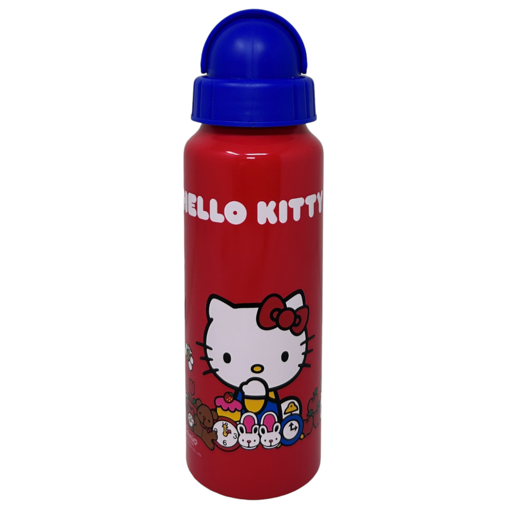 Borraccia in Alluminio con Cannuccia Hello Kitty Bottiglia per Bambini 550 Ml - H09501mc/b