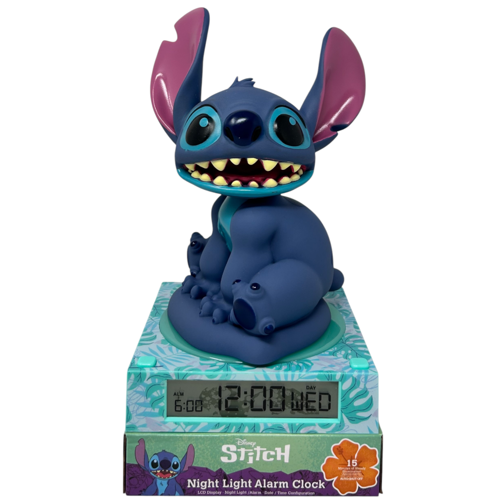 Lampada 3d Stitch DISNEY da Comodino Luce Notturna LED Sveglia Digitale - Las3055