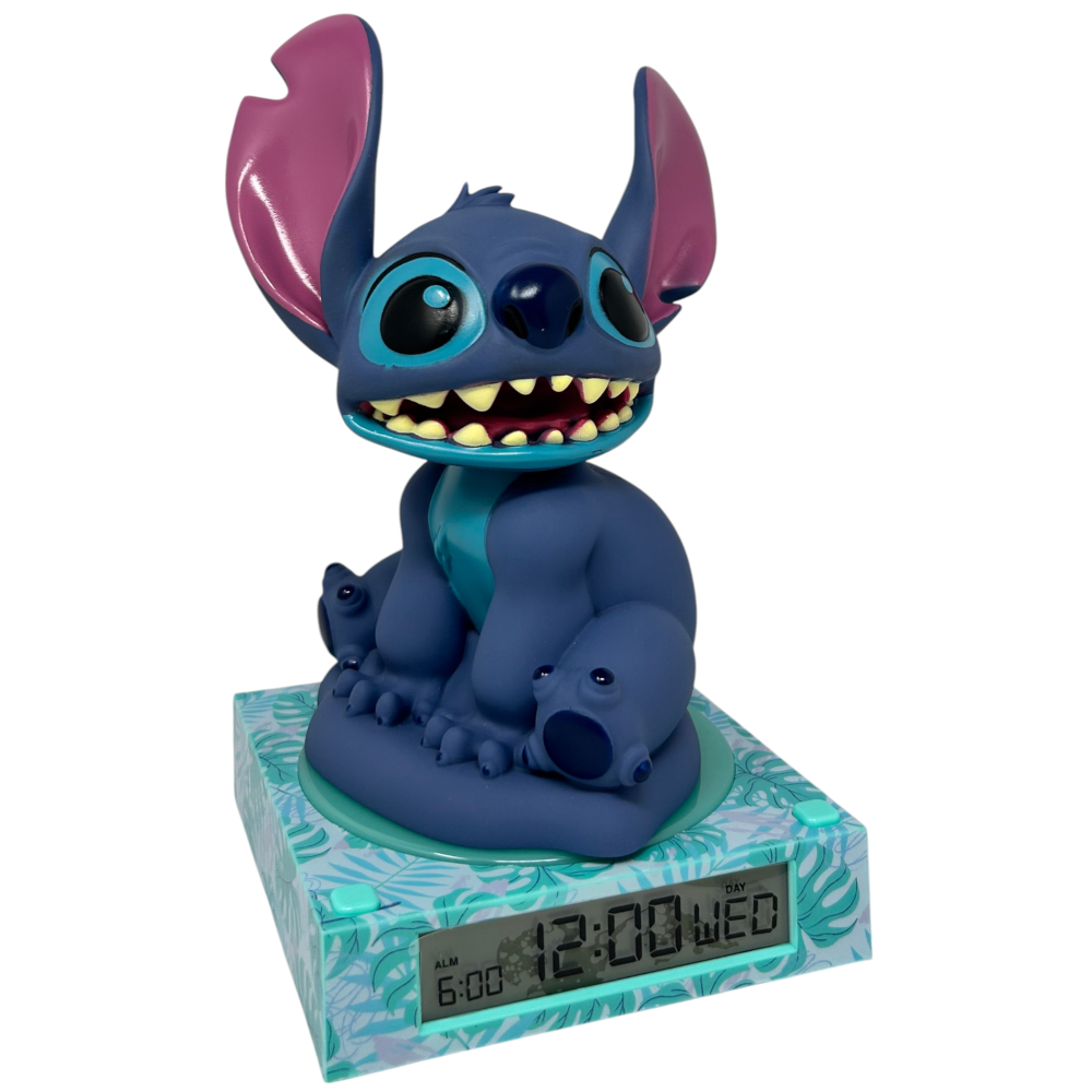 Lampada 3d Stitch DISNEY da Comodino Luce Notturna LED Sveglia Digitale - Las3055