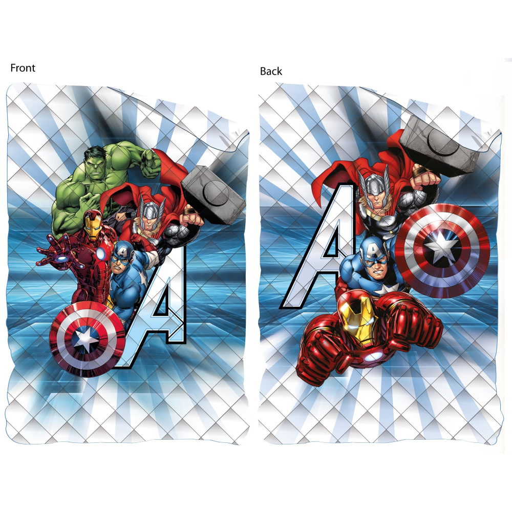Trapuntino Doubleface Avengers MARVEL Coperta Copriletto Trapuntato 100 Gsm Letto Singolo 170x250 CM - Ave1761