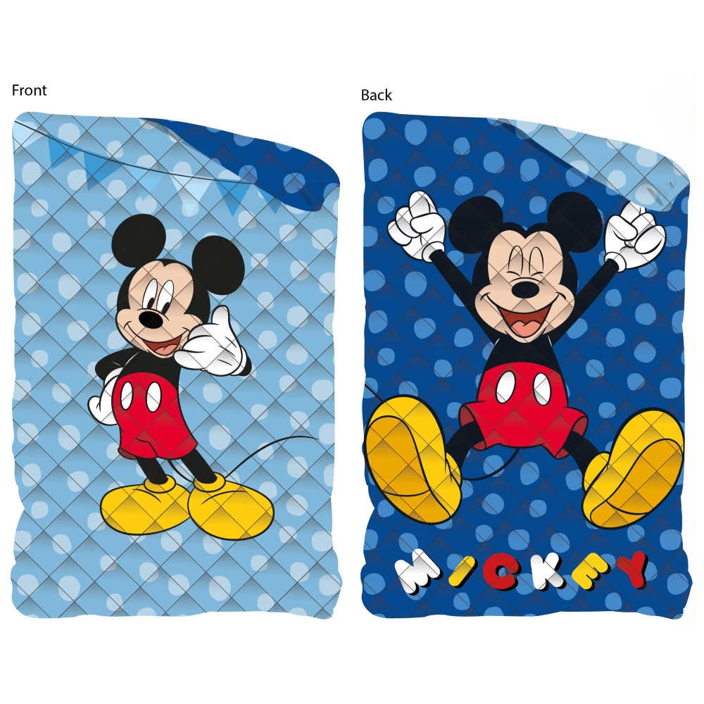 Trapuntino Doubleface Topolino DISNEY Coperta Copriletto Trapuntato 100 Gsm Letto Singolo 170x250 CM - Mic1769