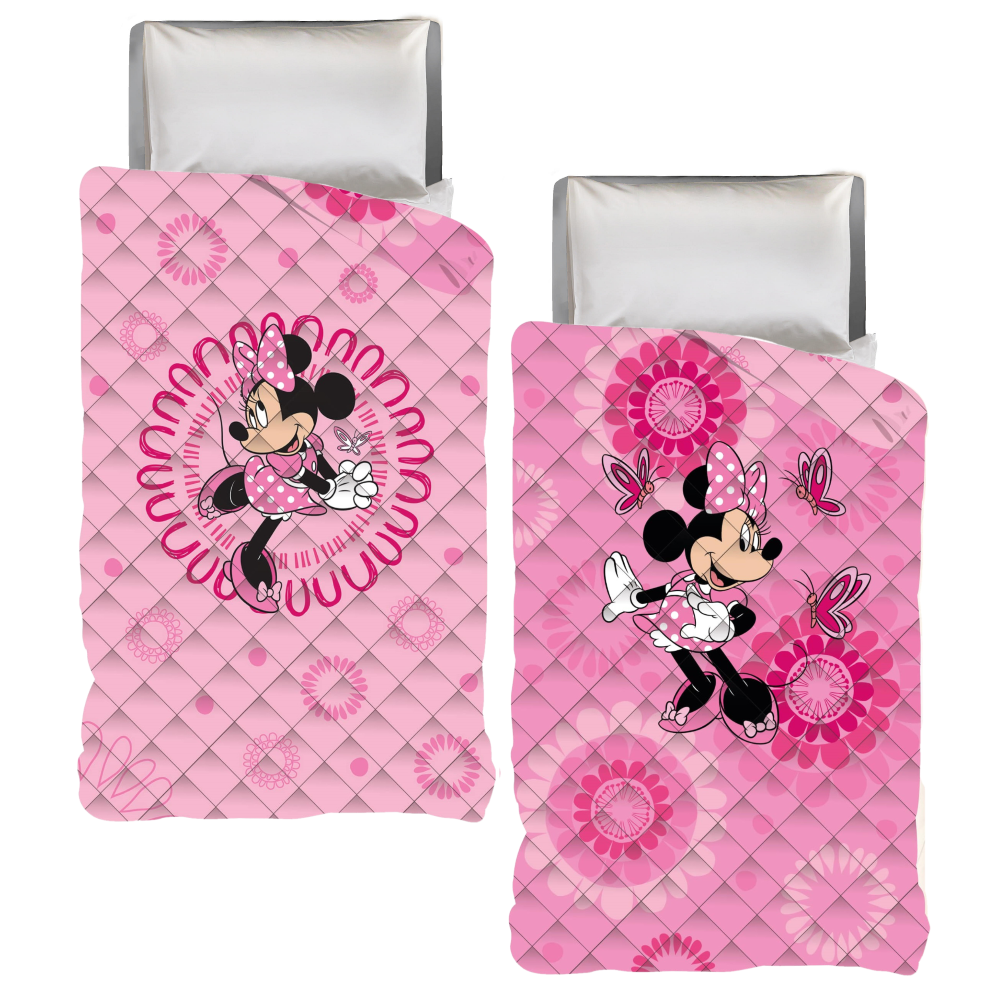 Trapuntino Doubleface Minnie DISNEY Coperta Copriletto Trapuntato 100 Gsm Letto Singolo 170x250 CM - Min1770