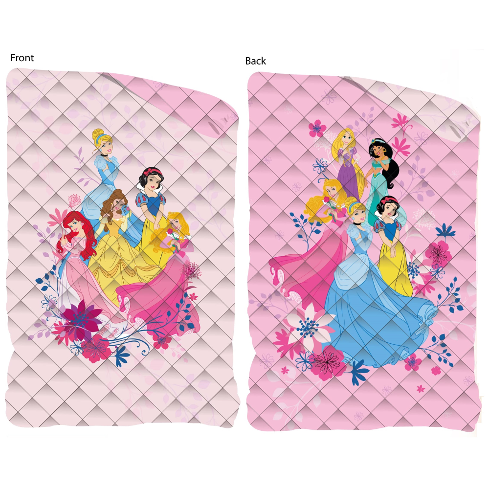 Trapuntino Doubleface Principesse DISNEY Coperta Copriletto Trapuntato 100 Gsm Letto Singolo 170x250 CM - Pri1771