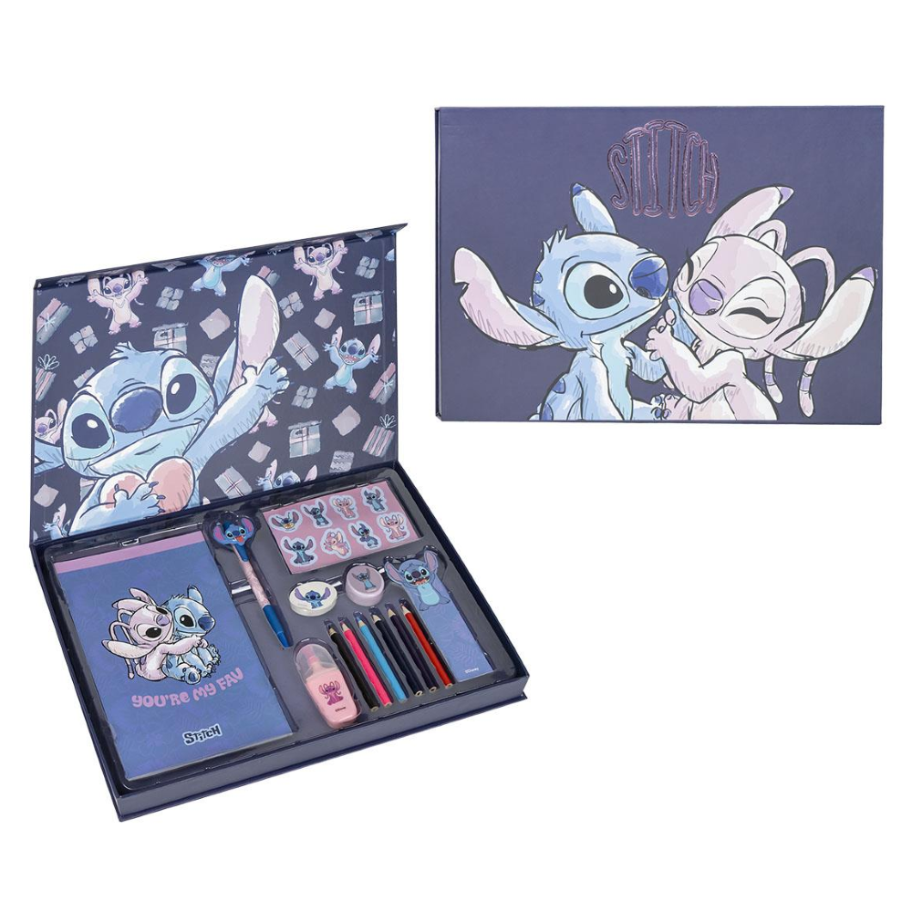 Set Cancelleria Stitch e Angel Valigetta DISNEY per Disegnare Colorare Scrivere - 0883