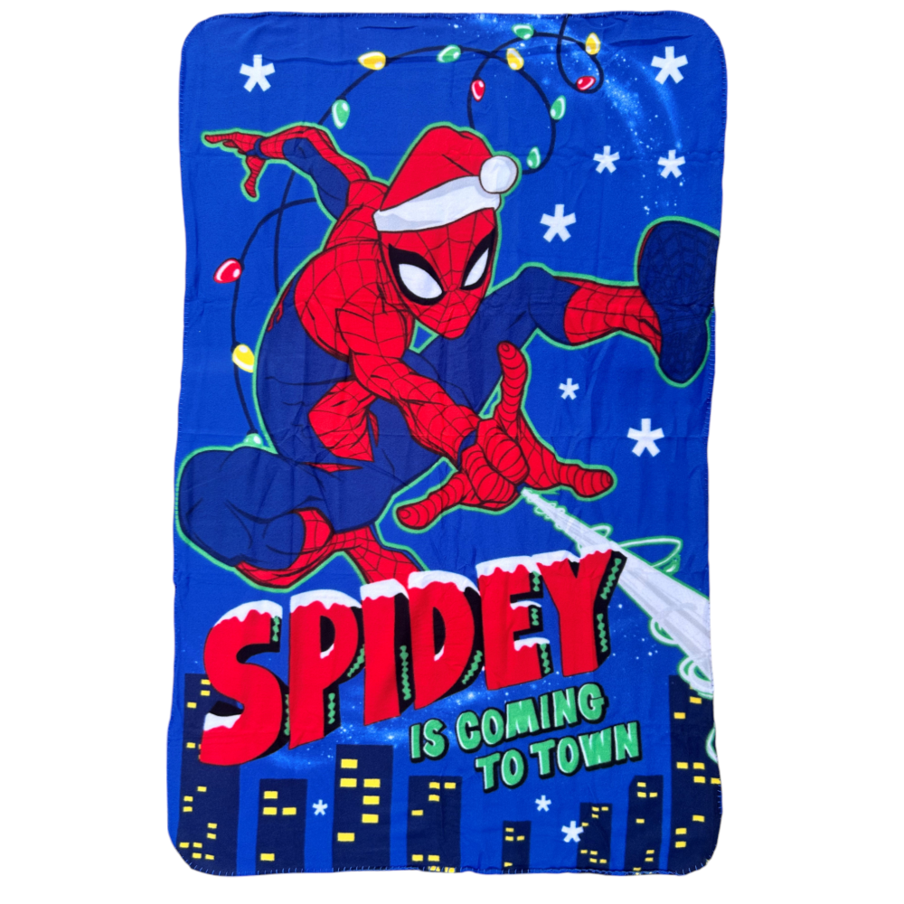 Plaid in Pile Spiderman MARVEL Coperta Natale in Morbido Poliestere 100 X 150 CM 210 Gsm - Spm-1437