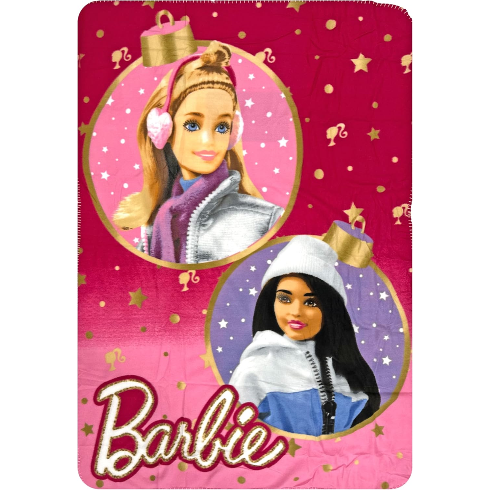 Plaid Natale Barbie Mattel Coperta in Pile in Morbido Poliestere 100x140 CM -  Bar24-4178