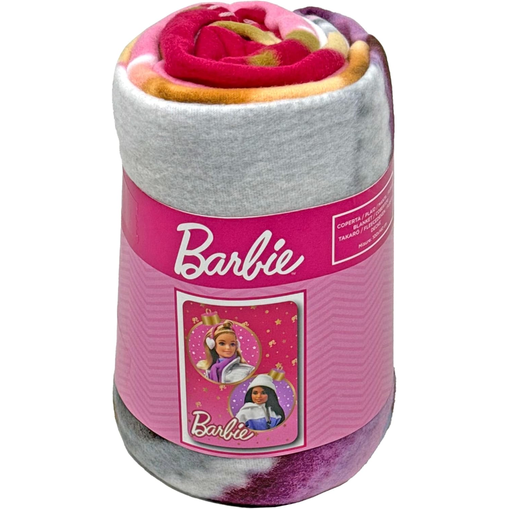 Plaid Natale Barbie Mattel Coperta in Pile in Morbido Poliestere 100x140 CM -  Bar24-4178