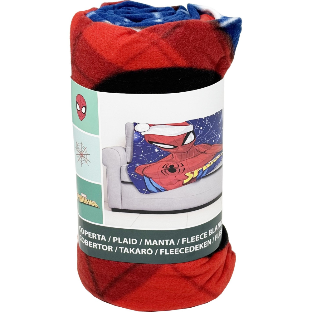 Plaid Natale Spiderman MARVEL Coperta in Pile in Morbido Poliestere 100x140 CM -  Spi24-4304